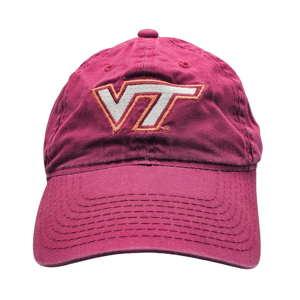 Virginia Tech Hokies Snapback Hat Maroon Vintage Wash Signatures VT Cap NCAA
